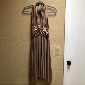 Gold Shimmer Halter Dress Sz. M